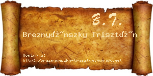 Breznyánszky Trisztán névjegykártya